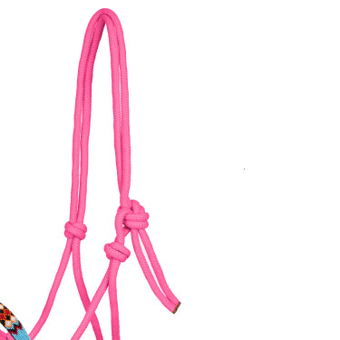 Ethologisches Perlenhalfter mit Pool's Führstrick Warmrosa