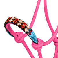 Ethologisches Perlenhalfter mit Pool's Führstrick Warmrosa Ethologisches Perlenhalfter mit Pool's Führstrick Warmrosa