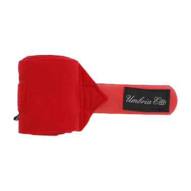 Ruhebandagen aus Fleece, 4 Stück, Umbria Equitazione Rot