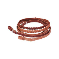 Handgefertigte Barrel-Zügel aus geflochtenem Leder Pool's Braun Handgefertigte Barrel-Zügel aus geflochtenem Leder Pool's Braun