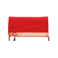 Western-Show-Sattelpad Alpaka mit Gravur Barbwire Pool's Rot