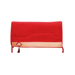 Western-Show-Sattelpad Alpaka mit Gravur Barbwire Pool's Rot