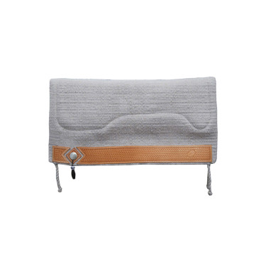 Western-Show-Sattelpad Alpaka mit Gravur Barbwire Pool's Hellbraun