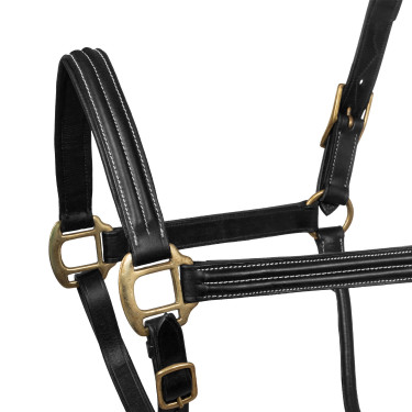 Dreifach Supreme Lederhalfter Schwarz