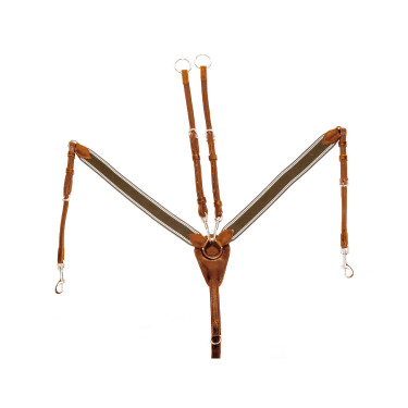 Brustblatt Martingal Doppel aus Leder UKE Supreme Cognac Braun