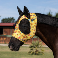 Fliegenmaske aus Lycra mit Pro-Tech Ohrenschutz Emoticon Motive