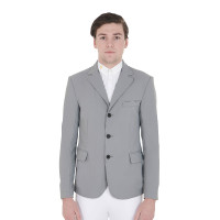 Veste de concours Homme en Tissu Stretch avec Poches Zippées Equestro Gris givré