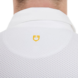 Wettkampf-Poloshirt Herren Langarm mit Knöpfen Equestro Weiß / weiß Wei&amp;amp;amp;amp;amp;szlig;