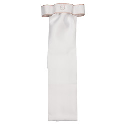 Dressurkrawatte mit Strass-Logo Equestro Weiß / rosa Kamee