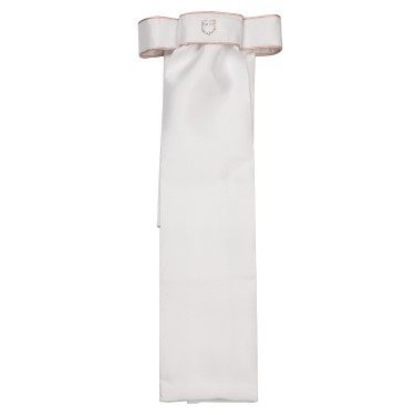 Dressurkrawatte mit Strass-Logo Equestro Weiß / rosa Kamee