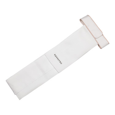 Dressurkrawatte mit Strass-Logo Equestro Weiß / rosa Kamee