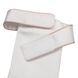 Dressurkrawatte mit Strass-Logo Equestro Weiß / rosa Kamee