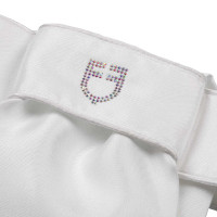 Dressurkrawatte mit Strass-Logo Equestro Weiß / weiß Wei&amp;amp;amp;amp;amp;szlig;