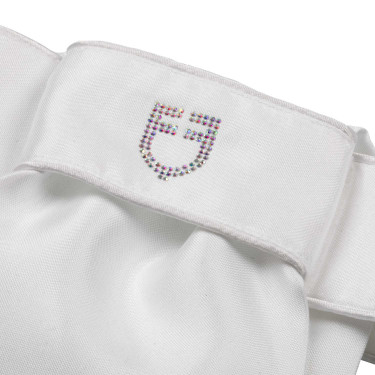 Dressurkrawatte mit Strass-Logo Equestro Weiß / weiß Weiß Dressurkrawatte mit Strass-Logo Equestro Weiß / weiß Weiß