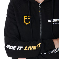 Damen-Kapuzen-Sweatshirt mit Reißverschluss Scuderia Equestro Equestro Schwarz