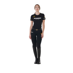 Damen-T-Shirt Scuderia Equestro aus Baumwolle Equestro Schwarz