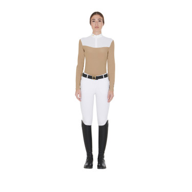 Wettkampf-Poloshirt Damen Langarm aus technischem Gewebe und Mesh Equestro Wettkampf-Poloshirt Damen Langarm aus technischem Gewebe und Mesh Equestro