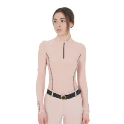 Damen-Trainings-Tech-Poloshirt Langarm Equestro