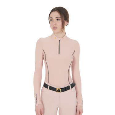 Damen-Trainings-Tech-Poloshirt Langarm Equestro