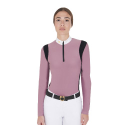 Wettkampfshirt Damen Langarm aus technischem Gewebe Equestro Pink Rosa Wettkampfshirt Damen Langarm aus technischem Gewebe Equestro Pink Rosa