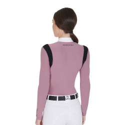 Wettkampfshirt Damen Langarm aus technischem Gewebe Equestro Pink Rosa Wettkampfshirt Damen Langarm aus technischem Gewebe Equestro Pink Rosa
