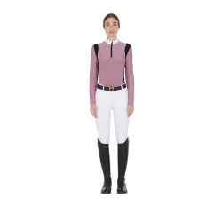 Wettkampfshirt Damen Langarm aus technischem Gewebe Equestro Pink Rosa Wettkampfshirt Damen Langarm aus technischem Gewebe Equestro Pink Rosa