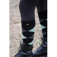 Equithème Argyle Damen Socken Salbeigrün / Anthrazit Equithème Argyle Damen Socken Salbeigrün / Anthrazit