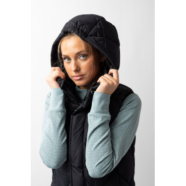 Lange ärmellose wattierte Weste Gem B Vertigo Schwarze Schönheit