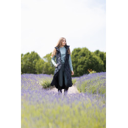 Lange ärmellose wattierte Weste Gem B Vertigo Schwarze Schönheit