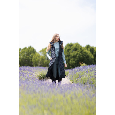 Lange ärmellose wattierte Weste Gem B Vertigo Schwarze Schönheit