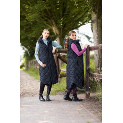 Lange ärmellose wattierte Weste Gem B Vertigo Schwarze Schönheit