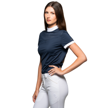 Wettkampfpolo Flags & Cup Isla Kurzarm Marine Marineblau
