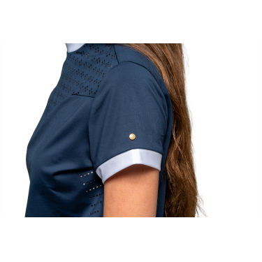 Wettkampfpolo Flags & Cup Isla Kurzarm Marine Marineblau