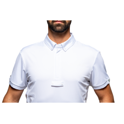 Turnierpolo Flags & Cup Jungen Wako Kurzarm Weiß Weiß