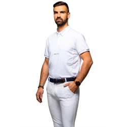 Turnierpolo Flags & Cup Jungen Wako Kurzarm Weiß Weiß