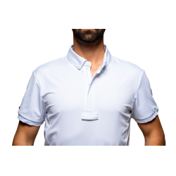 Turnierpolo Flags & Cup Jungen Wako Kurzarm Weiß Weiß