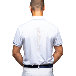 Turnierpolo Flags & Cup Jungen Wako Kurzarm Weiß Weiß