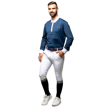Polo de concours Flags & Cup homme Wako manches longues Marine Polo de concours Flags & Cup homme Wako manches longues Marine