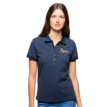 Damen-Piqué-Poloshirt Flags & Cup Rosalia Marine Marineblau