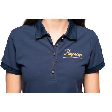 Damen-Piqué-Poloshirt Flags & Cup Rosalia Marine Marineblau