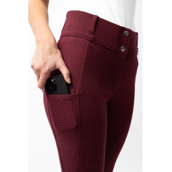 Vollbesatz-Grip-Reithose für alle Jahreszeiten Horze Mira Bordeaux braun