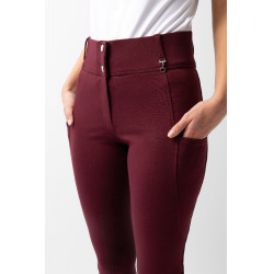 Vollbesatz-Grip-Reithose für alle Jahreszeiten Horze Mira Bordeaux braun
