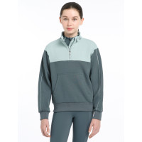LeMieux Pullover mit Viertelreißverschluss Kate Young Rider Petrol / Gletscherblau