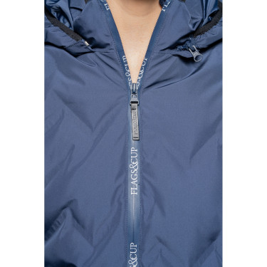Damen-Daunenjacke Flags & Cup wasserdicht Napasoq Marine Marineblau