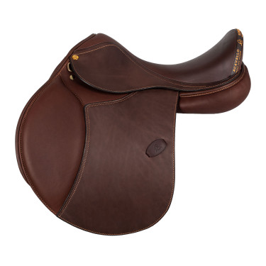 Vielseitiger Bernini-Sattel mit Acavallo-Latexkissen Dunkelbraun