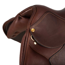 Vielseitiger Bernini-Sattel mit Acavallo-Latexkissen Dunkelbraun