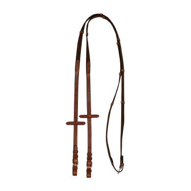 Nylon-Zügel mit Acavallo-Lederschnallen Cognac Braun