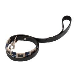 Leder-Hundeleine mit geometrischem Muster Equestro Schwarz