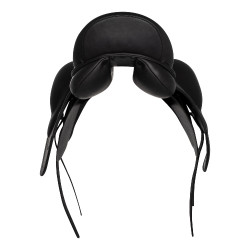 Dressursattel aus doubliertem Leder Equestro Schwarz