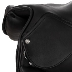 Dressursattel aus doubliertem Leder Equestro Schwarz